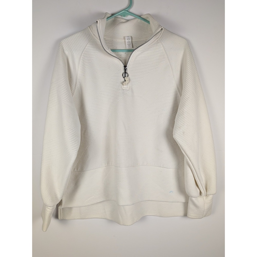 Balance Collection Quarter Zip Pullover Ivory Size Medium